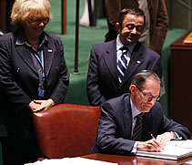 Steve Estey observes Canada's Ambassador to the UN sign the CRPD