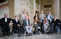 Community members assembled in the lobby of the Supreme Court of Canada